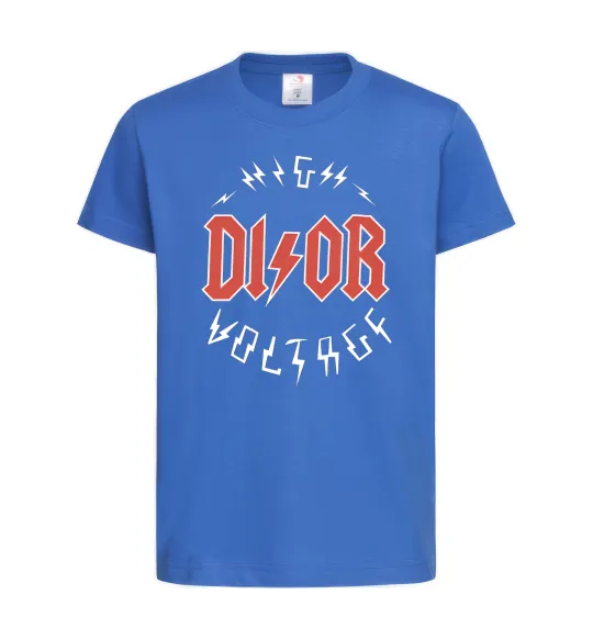 Детская футболка Dior ac dc Ярко-синий фото
