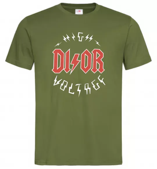 Мужская футболка Dior ac dc Оливковый фото