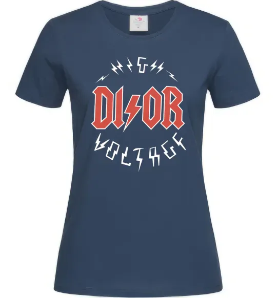 Жіноча футболка Dior ac dc Темно-синій фото