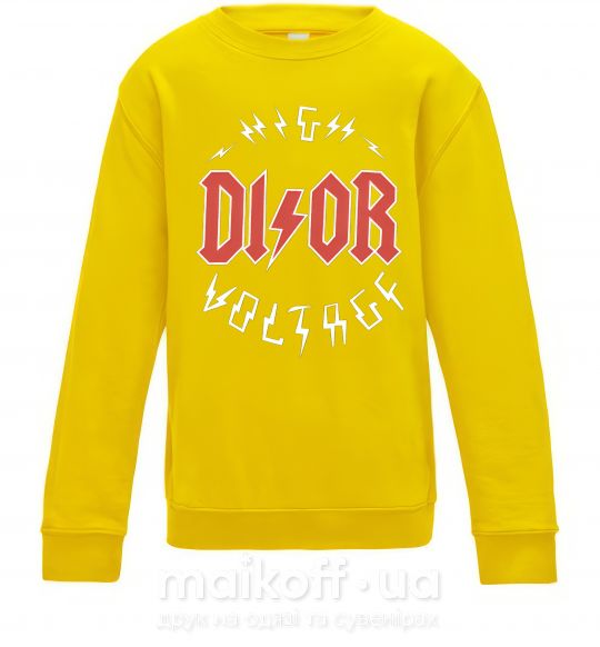 Детский Свитшот Dior ac dc Солнечно желтый фото
