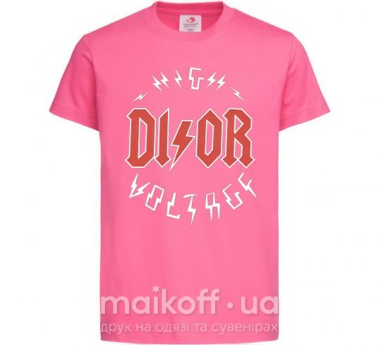 Дитяча футболка Dior ac dc Яскраво-рожевий фото