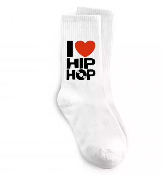 Носки I love HIP-HOP Белый фото