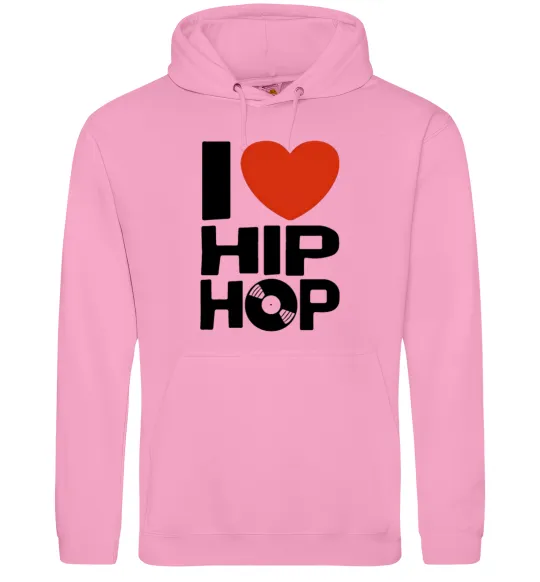 Мужская толстовка (худи) I love HIP-HOP Розовый фото