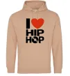 Чоловіча толстовка (худі) I love HIP-HOP Пісочний фото