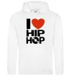 Женская толстовка (худи) I love HIP-HOP Белый фото