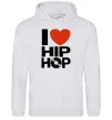 Женская толстовка (худи) I love HIP-HOP Серый меланж фото