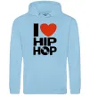 Жіноча толстовка (худі) I love HIP-HOP Блакитний фото
