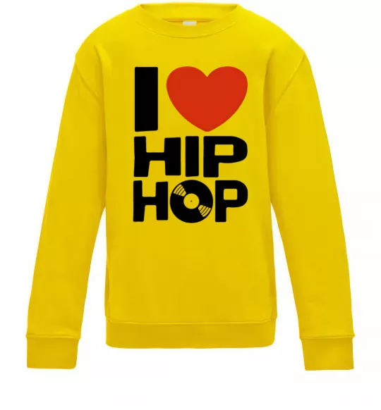 Дитячий світшот I love HIP-HOP Сонячно жовтий фото