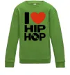 Дитячий світшот I love HIP-HOP Лаймовий фото