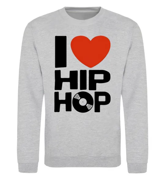 Свитшот I love HIP-HOP Серый меланж фото