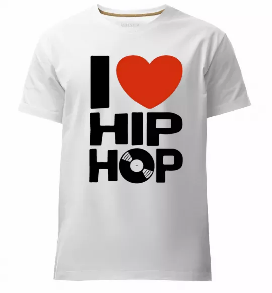 Чоловіча преміум футболка I love HIP-HOP Білий фото