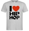 Мужская футболка I love HIP-HOP Серый фото