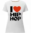Жіноча преміум футболка I love HIP-HOP Білий фото