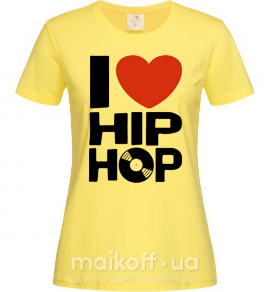 Жіноча футболка I love HIP-HOP Лимонний фото