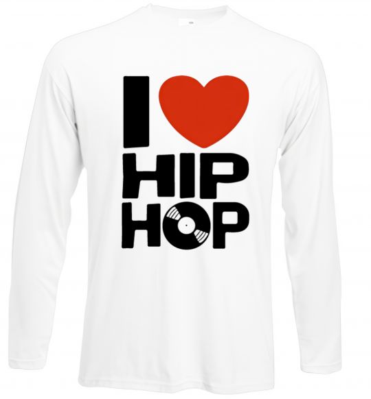 Лонгслів I love HIP-HOP Білий фото