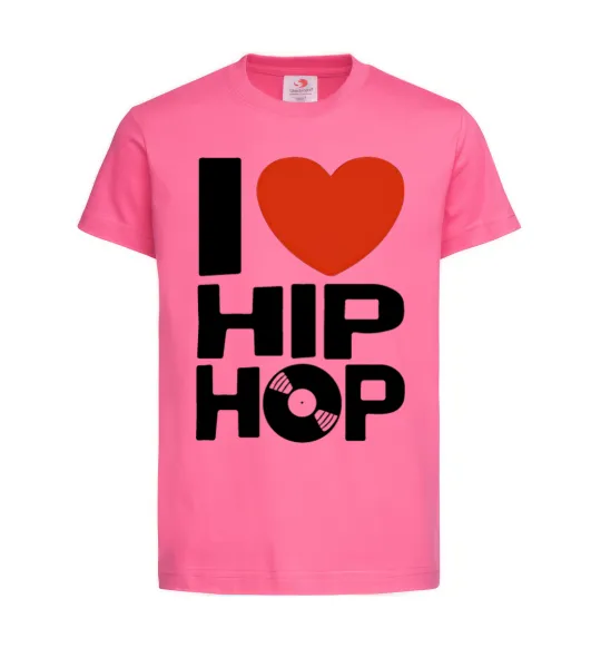 Детская футболка I love HIP-HOP Ярко-розовый фото