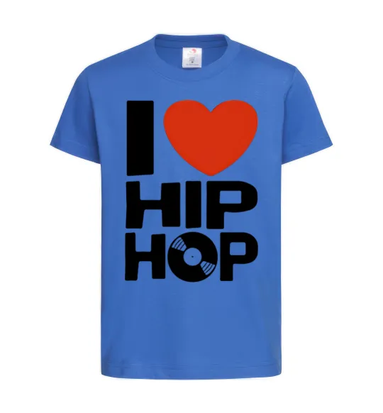 Детская футболка I love HIP-HOP Ярко-синий фото