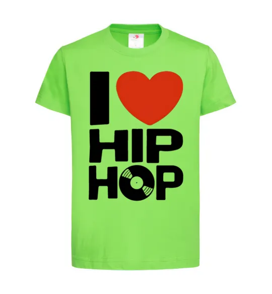 Детская футболка I love HIP-HOP Лаймовый фото