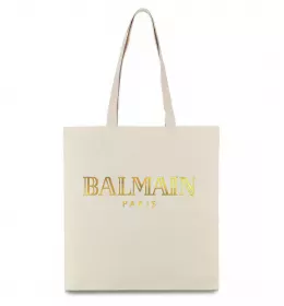 Еко-сумка Balmain Бежевий фото