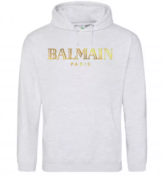 Мужская толстовка (худи) Balmain Серый меланж фото