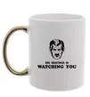 Чашка з кольоровою ручкою Big brother is watching you Золото Чашка з кольоровою ручкою Big brother is watching you Золото фото