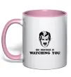 Чашка з кольоровою ручкою Big brother is watching you Ніжно рожевий Чашка з кольоровою ручкою Big brother is watching you Ніжно рожевий фото