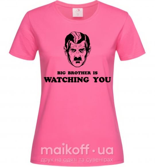 Жіноча футболка Big brother is watching you Яскраво-рожевий фото