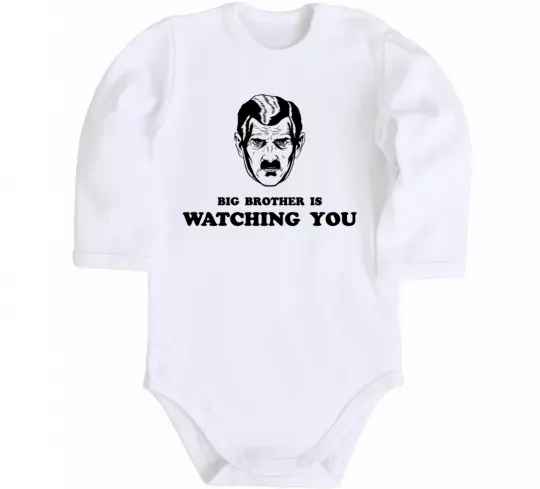 Дитячий бодік Big brother is watching you Білий фото