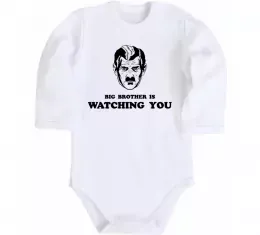 Дитячий бодік Big brother is watching you Білий фото