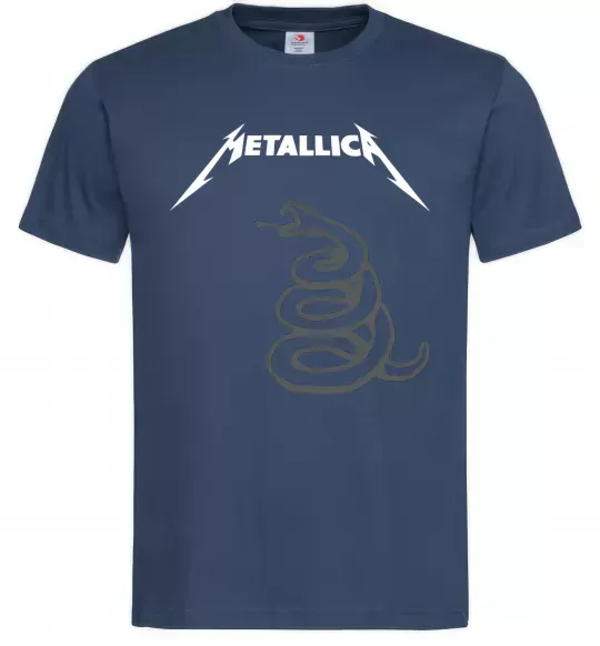Мужская футболка Metallika snake Темно-синий фото