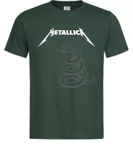 Мужская футболка Metallika snake Темно-зеленый фото
