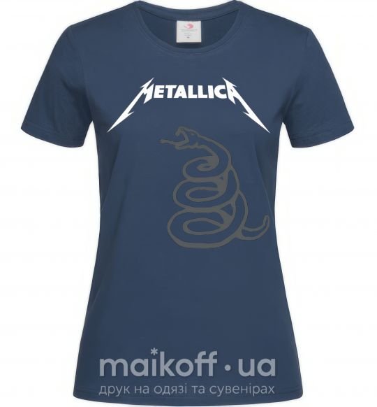 Женская футболка Metallika snake Темно-синий фото