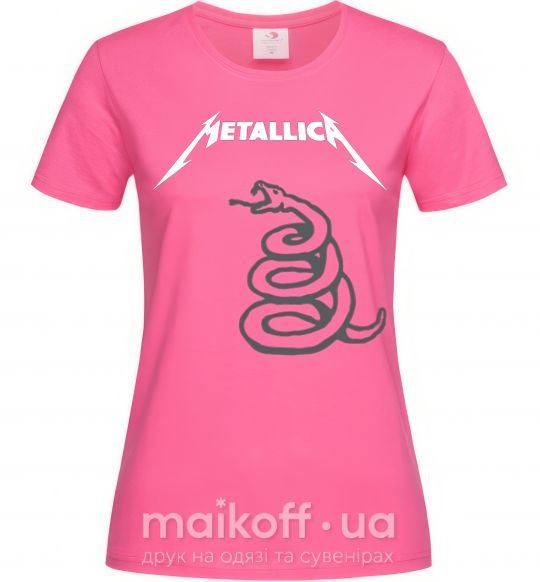Женская футболка Metallika snake Ярко-розовый фото