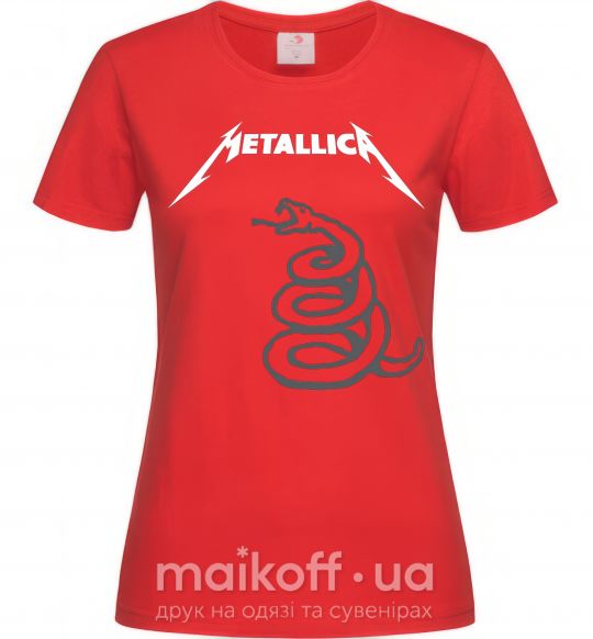 Женская футболка Metallika snake Красный фото