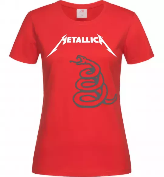 Жіноча футболка Metallika snake Червоний фото