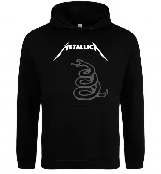 Мужская толстовка (худи) Metallika snake Черный фото