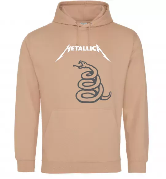 Мужская толстовка (худи) Metallika snake Песочный фото