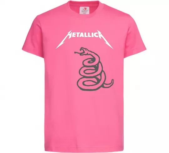 Детская футболка Metallika snake Ярко-розовый фото