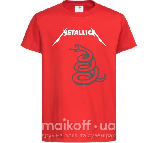 Детская футболка Metallika snake Красный фото