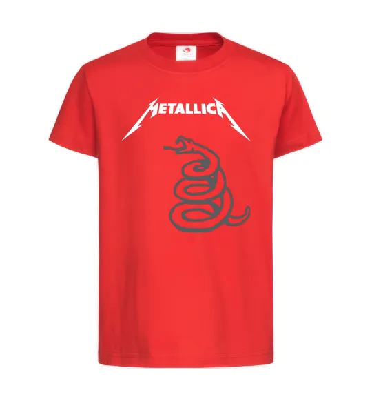 Детская футболка Metallika snake Красный фото