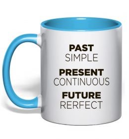 Чашка з кольоровою ручкою Past present future
