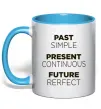 Чашка с цветной ручкой Past present future Голубой фото