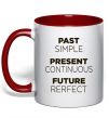 Чашка с цветной ручкой Past present future Красный фото