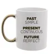 Чашка с цветной ручкой Past present future Золото фото
