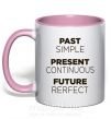 Чашка с цветной ручкой Past present future Нежно розовый фото