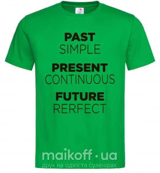 Мужская футболка Past present future Зеленый фото