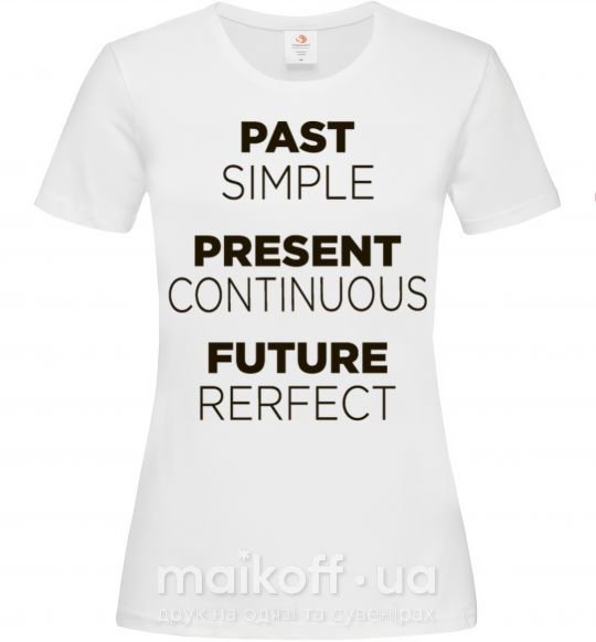 Жіноча футболка Past present future Білий фото