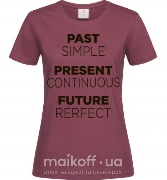 Женская футболка Past present future Бордовый фото