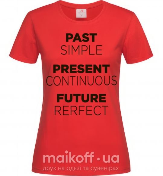 Жіноча футболка Past present future Червоний фото