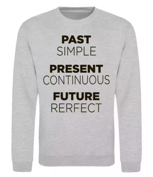 Свитшот Past present future Серый меланж фото